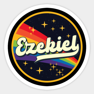 Ezekiel // Rainbow In Space Vintage Style Sticker